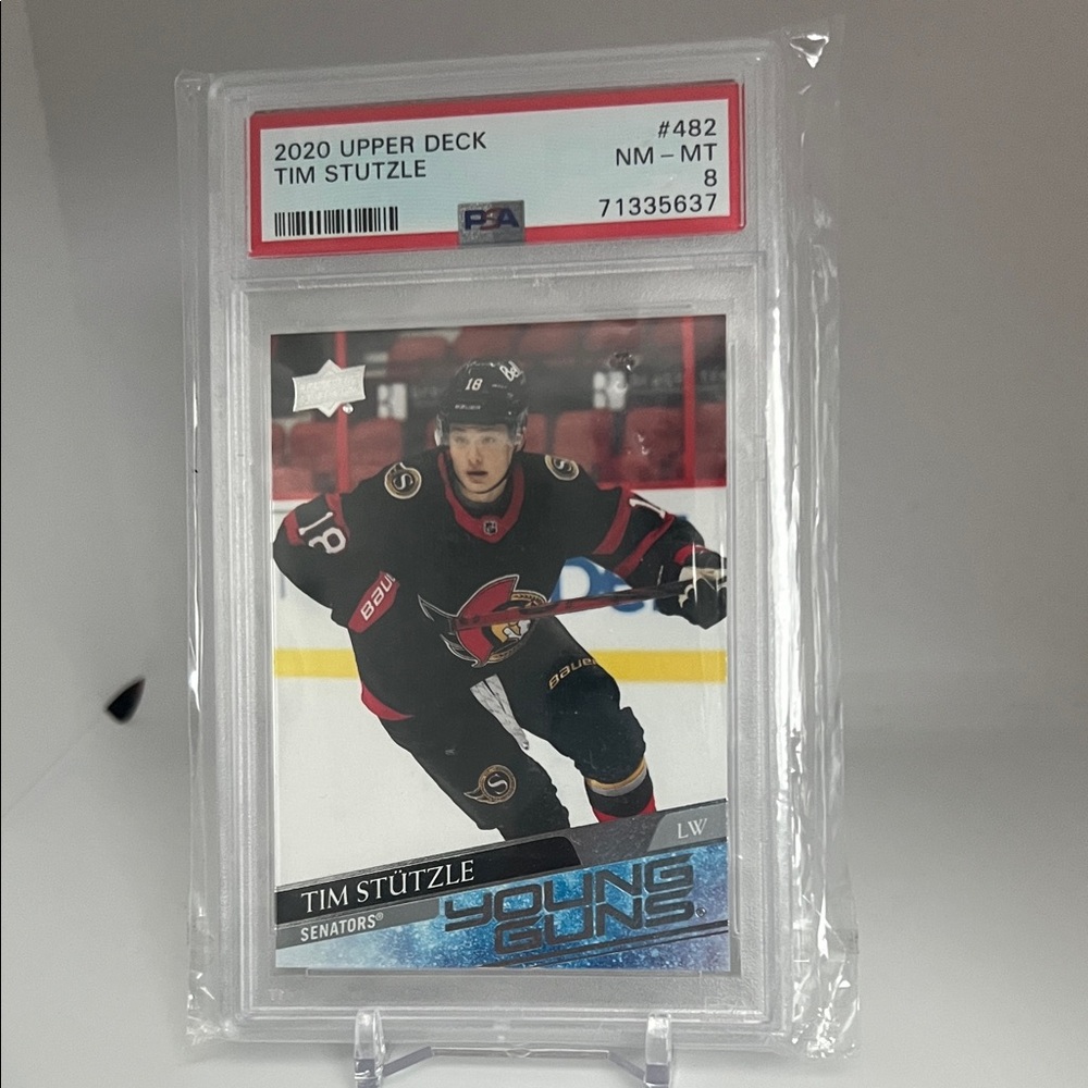 Tim Stutzle Young Guns Hockey Card PSA 8